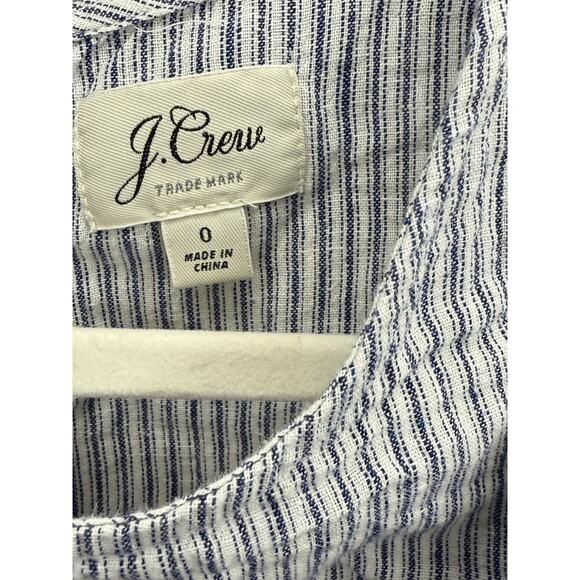 J. Crew Blue and White Linen/Cotton Blend Striped Tank - Picture 4 of 4